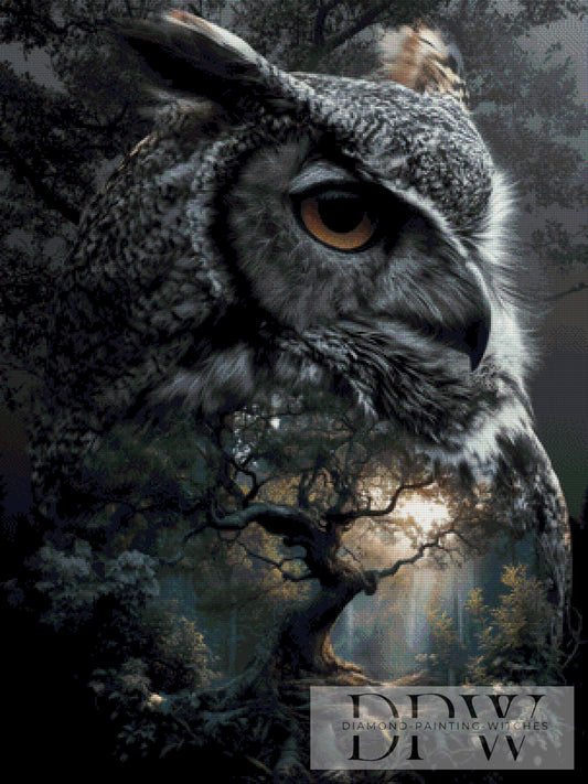 Baumeule by QN, 75x100cm mit 90 Farben DPW-2663