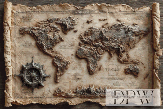 Antique World Map by theA.art 150x100cm mit 95 Farben DPW-2697