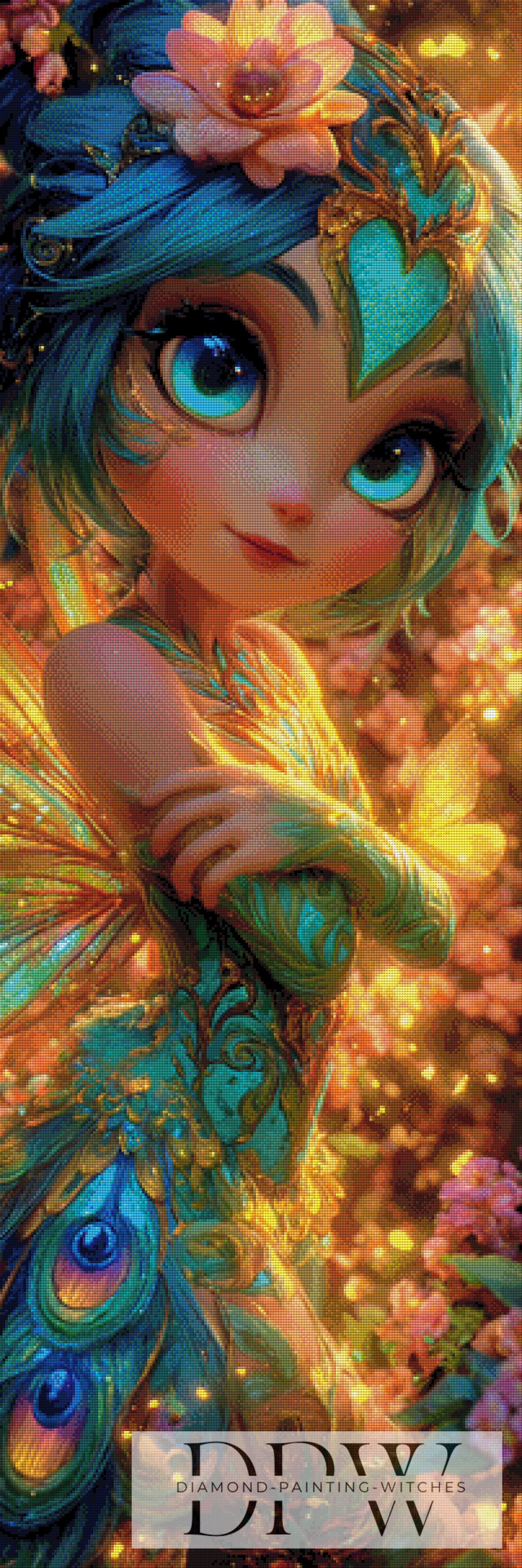 Peacock Girl by Creativart 50x150cm mit 290 Farben DPW-2722