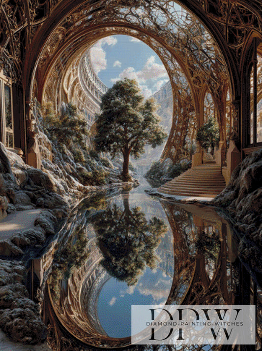 Arkadisches Spiegelreich by QN 90x120cm mit 150 Farben DPW-2807