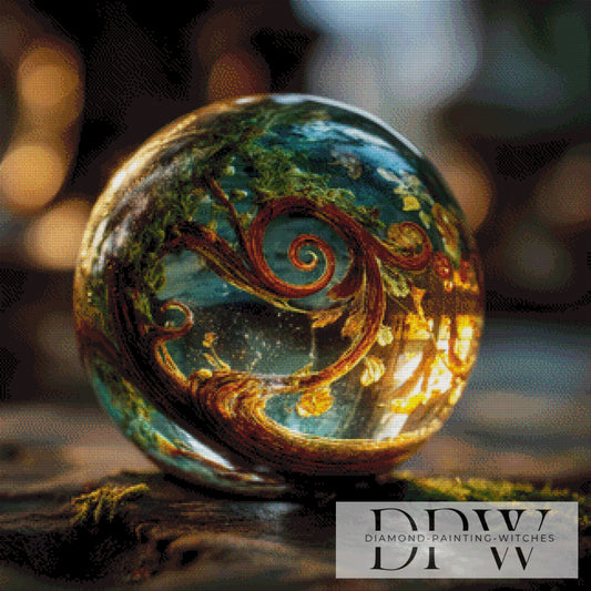 Bäumchen in der Kugel by QN 80x80cm mit 230 Farben DPW-2837