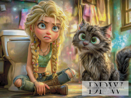 Alleine auf Klo wäre auch mal schön by CreatiVart 100x75cm mit 270 Farben DPW-2863