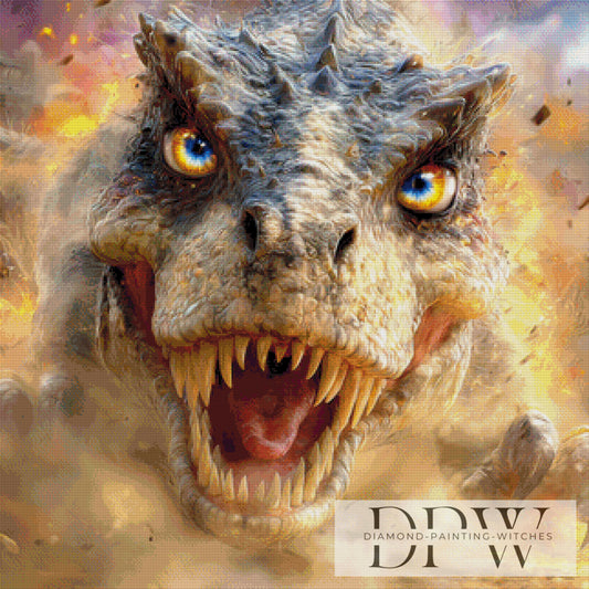 Angry T-Rex by Casalla Vendetta 80x80cm mit 230 Farben DPW-2915