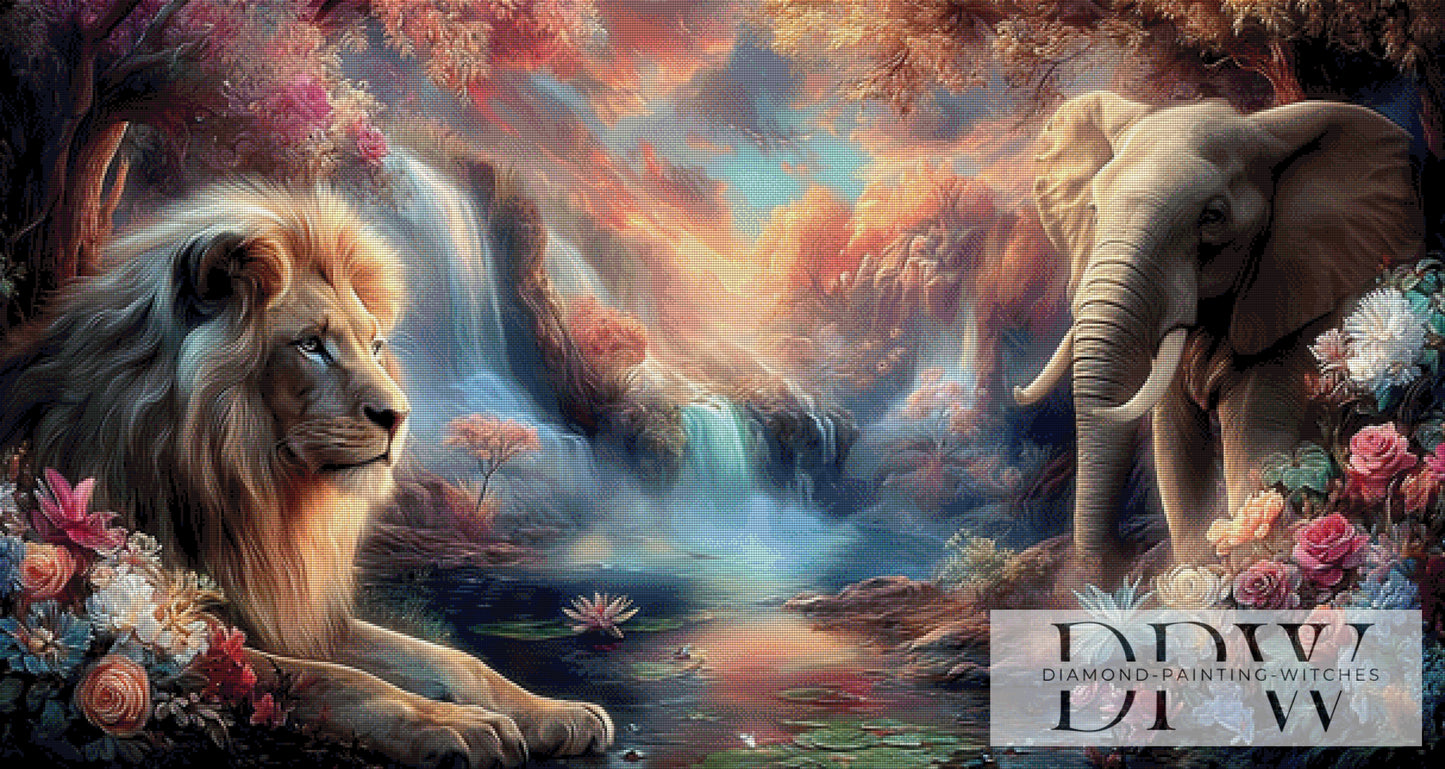 Dschungelfrieden by ellufija 150x80cm mit 270 Farben DPW-2918