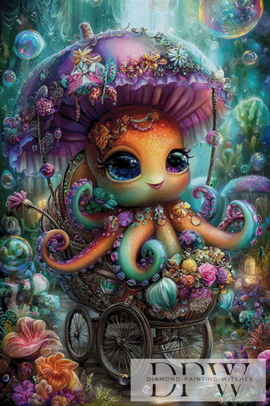 Baby Octopus by Catill 80x120cm mit 380 Farben DPW-2968