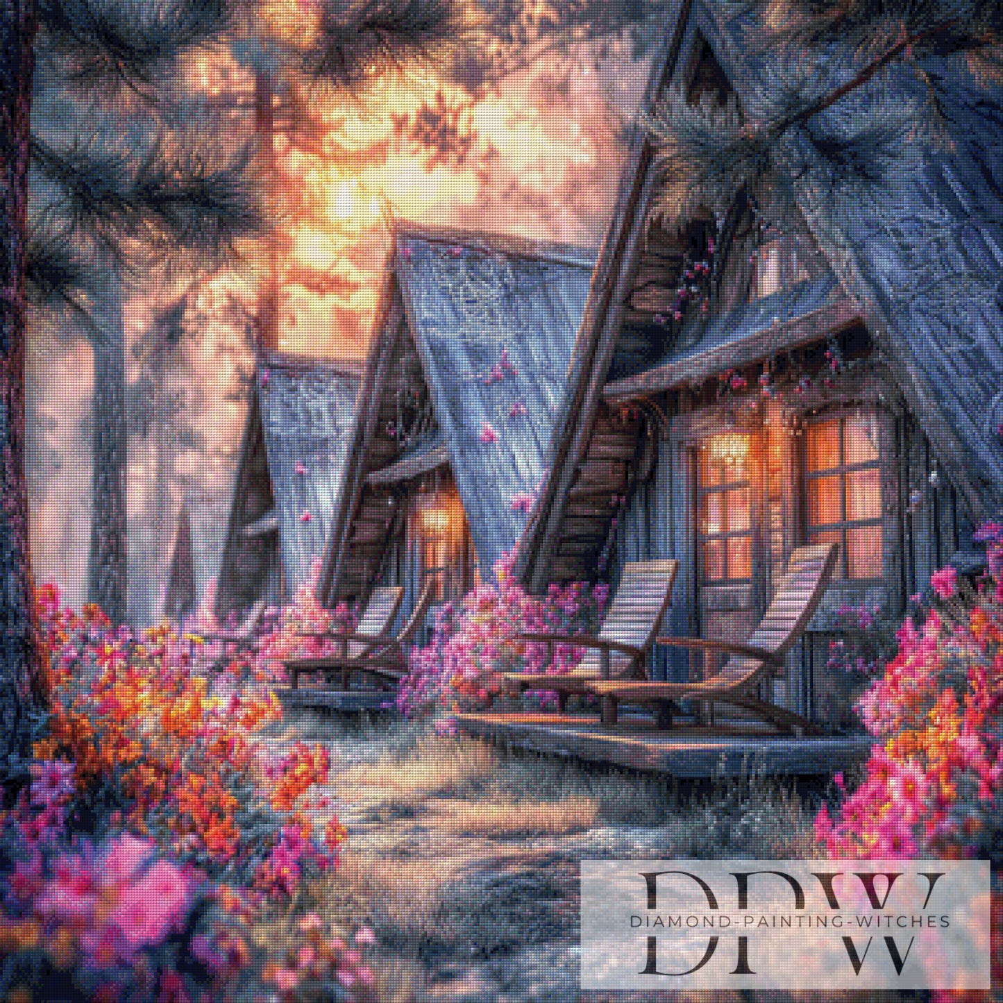 Urlaub im Wald by ellufija 90x90cm mit 260 Farben DPW-2989