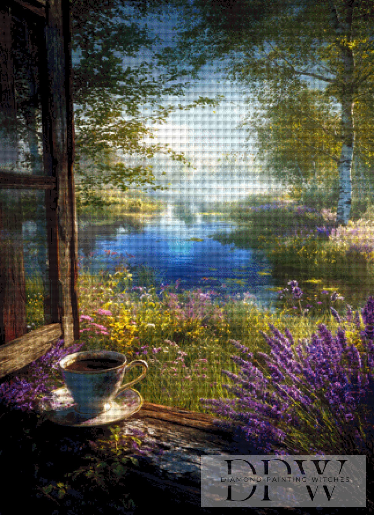 Kaffee am Fenster by Morrigan 80x110cm mit 260 Farben DPW-3001