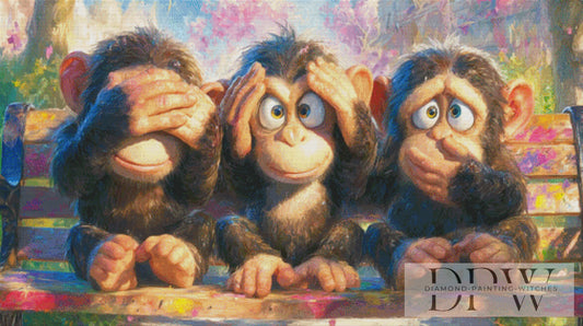 Affenbande by Pixxel Pics 125x70cm mit 320 Farben DPW-3003