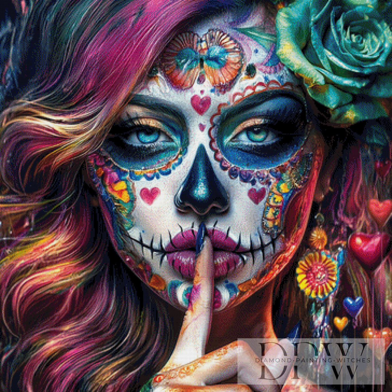 Heart Muerta by Sunshine, 90x90cm mit 370 Farben DPW-3015