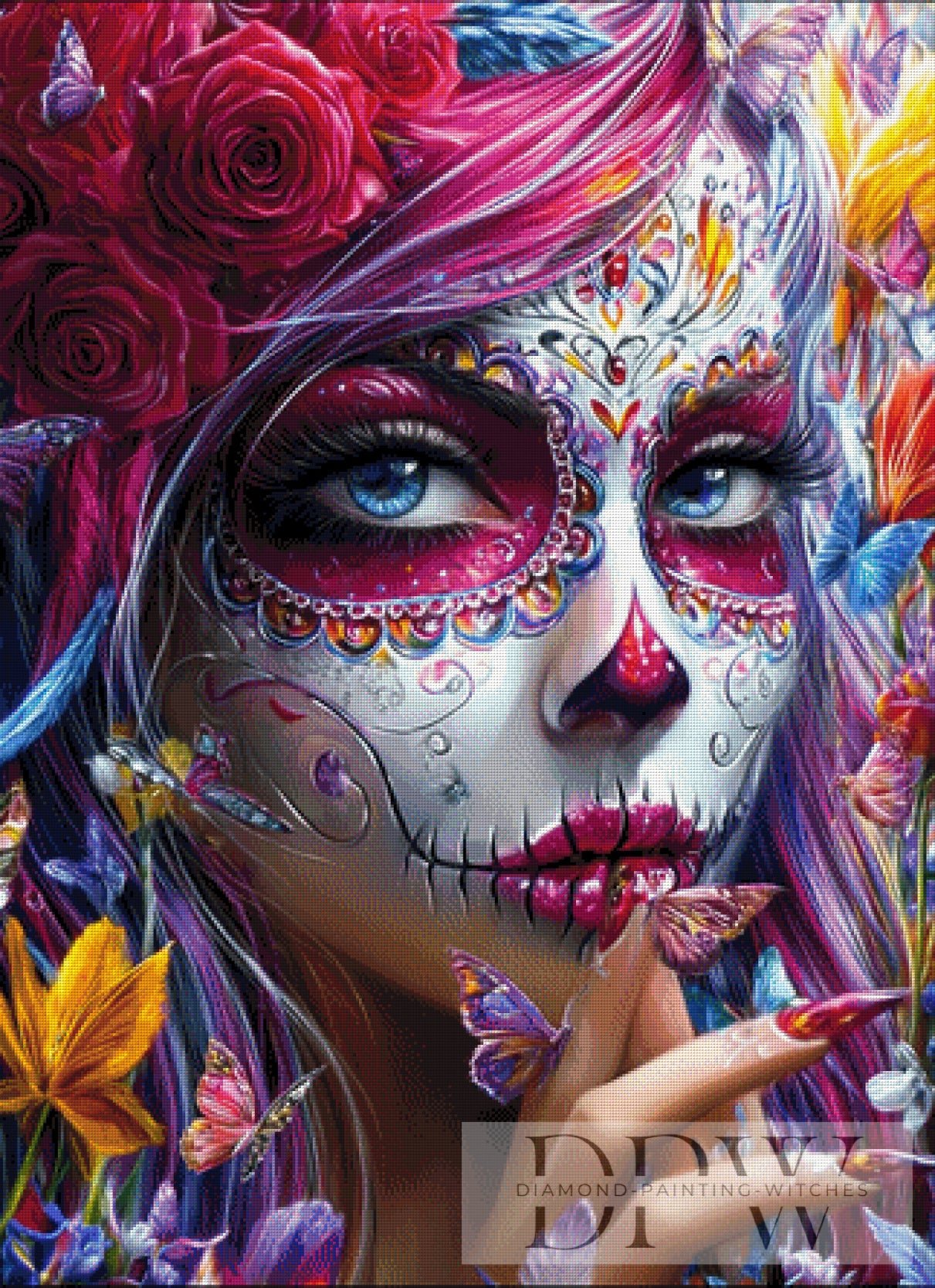 Butterfly Muerta by Sunshine 80x110cm mit 350 Farben DPW-3016