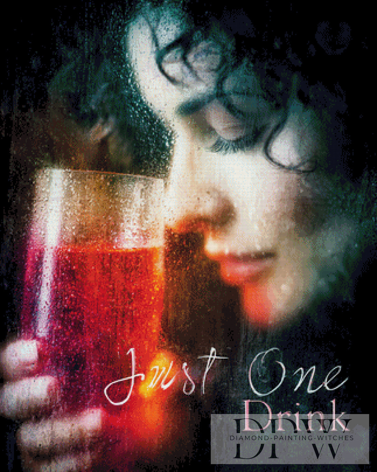 Just one Drink by Moonlight, 80x100cm mit 280 Farben DPW-3026