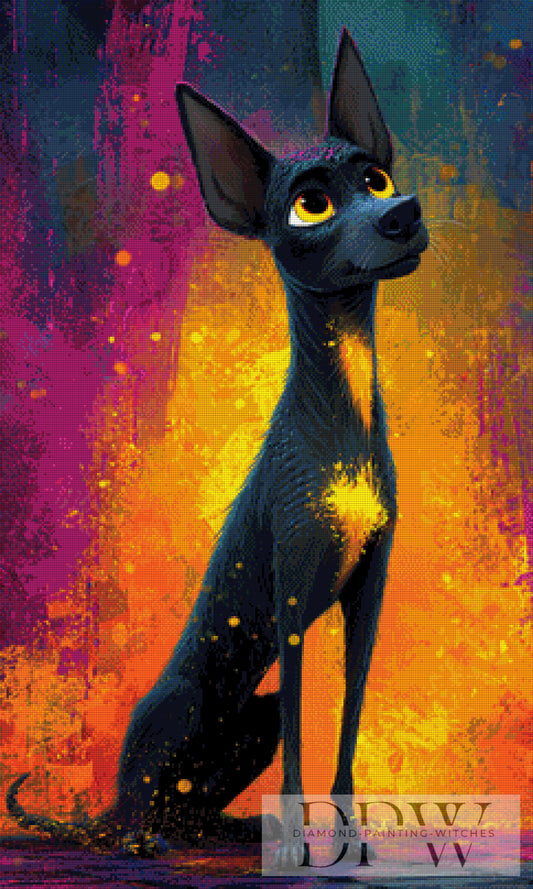 Xoloitzcuintli by Moonlight 60x100cm mit 170 Farben DPW-3028