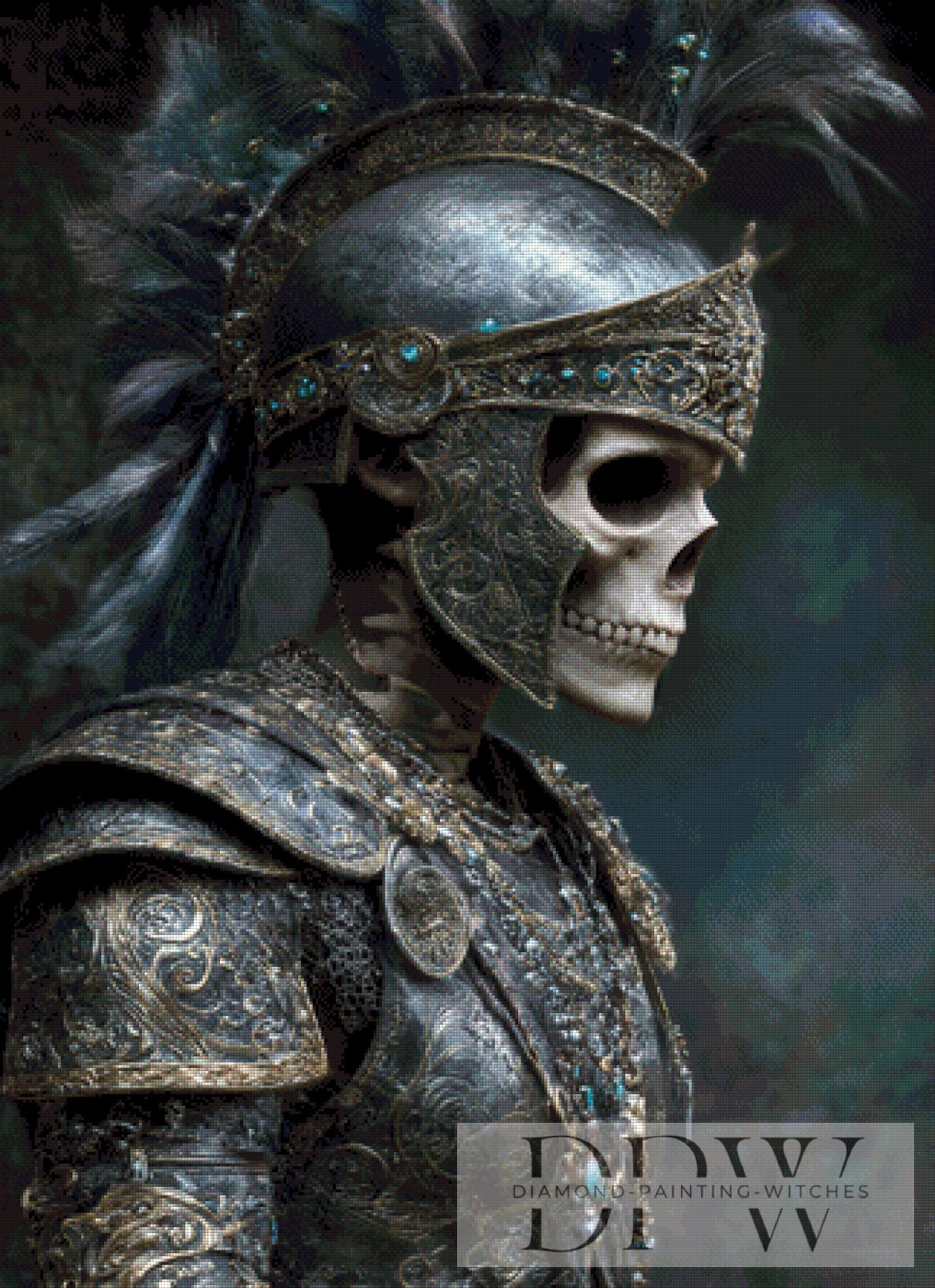 Skullwarrior by Moonlight, 80x110cm mit 114 Farben DPW-3053