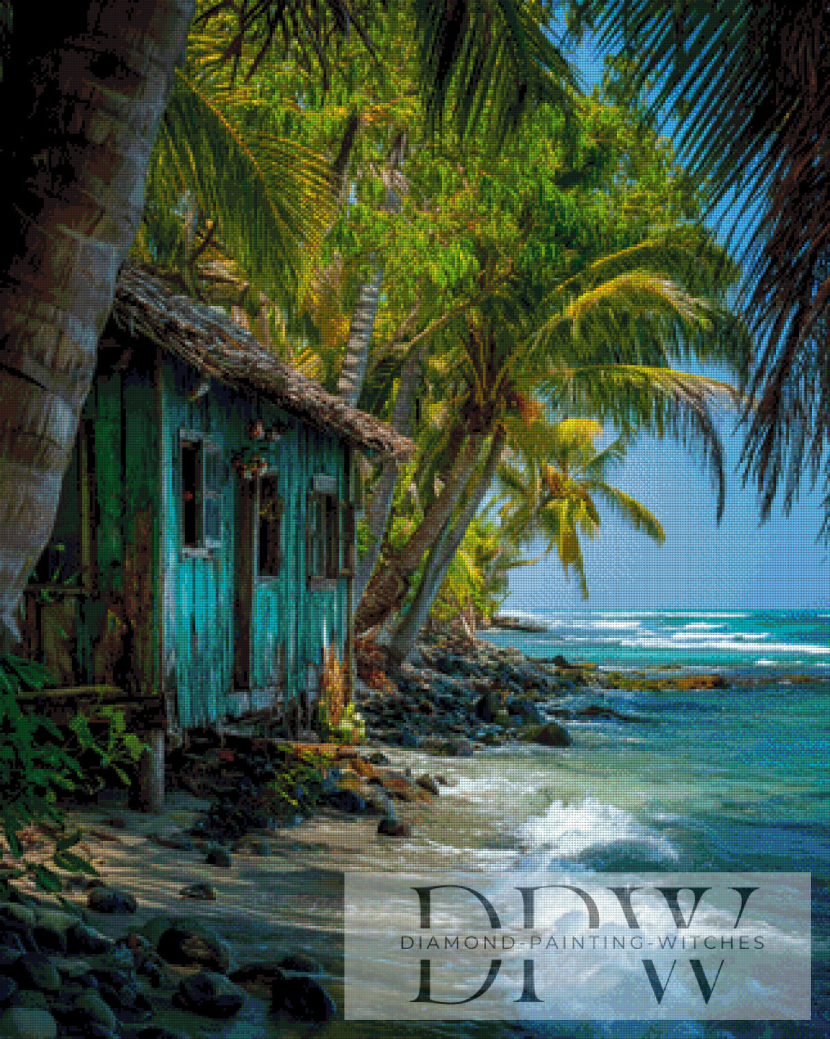 The Beach Hut by Moonlight 80x100cm mit 200 Farben DPW-3057