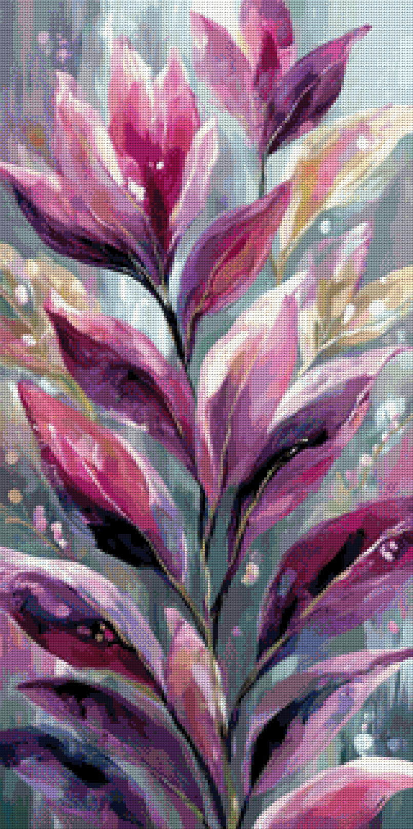 Mehrteiler - Purple Flowers by Morrigan 3x40x80cm DPW-3067