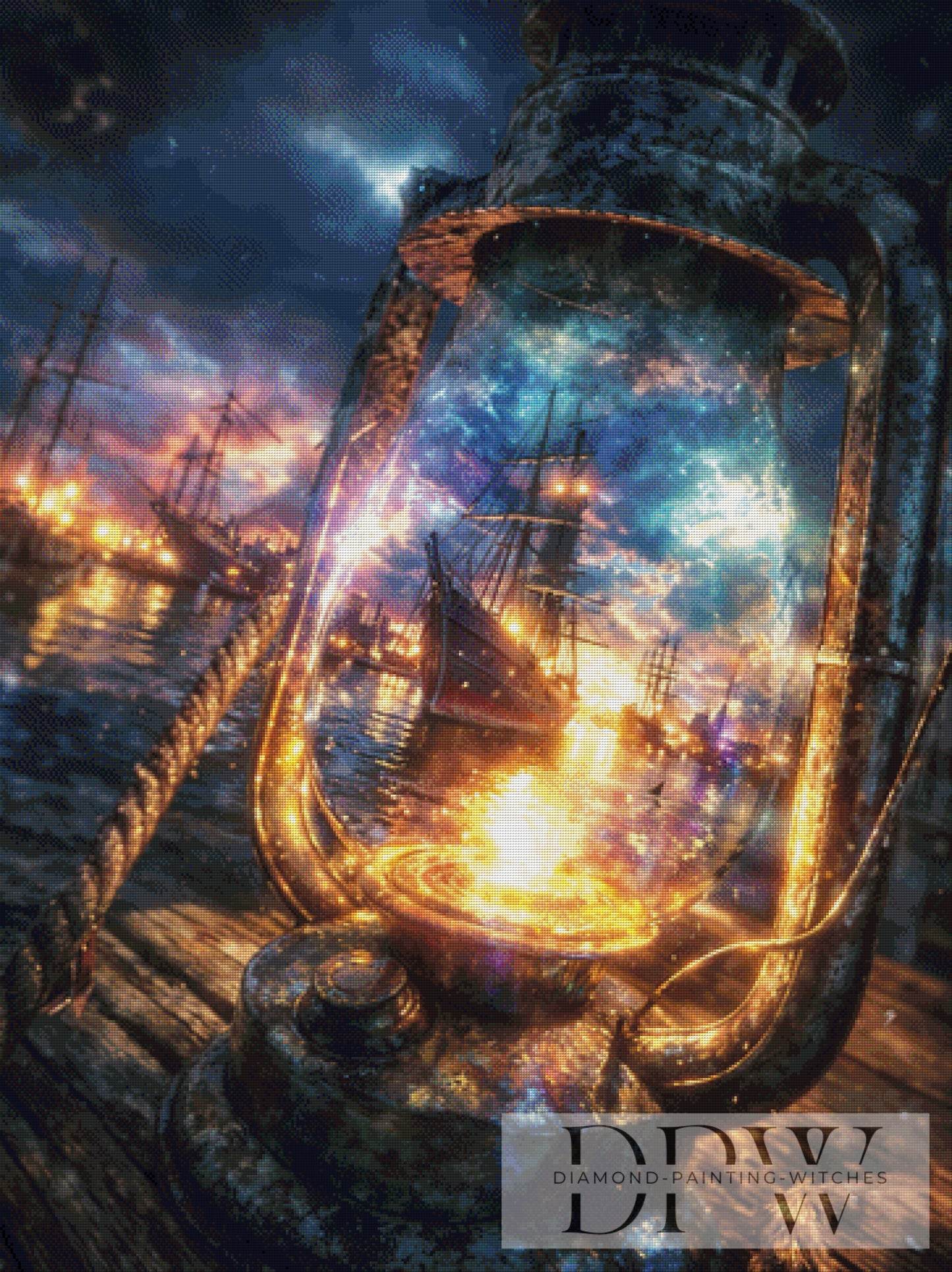 Lantern at the Habour Pier by Pixxel Pics 90x120cm mit 260 Farben DPW-3085