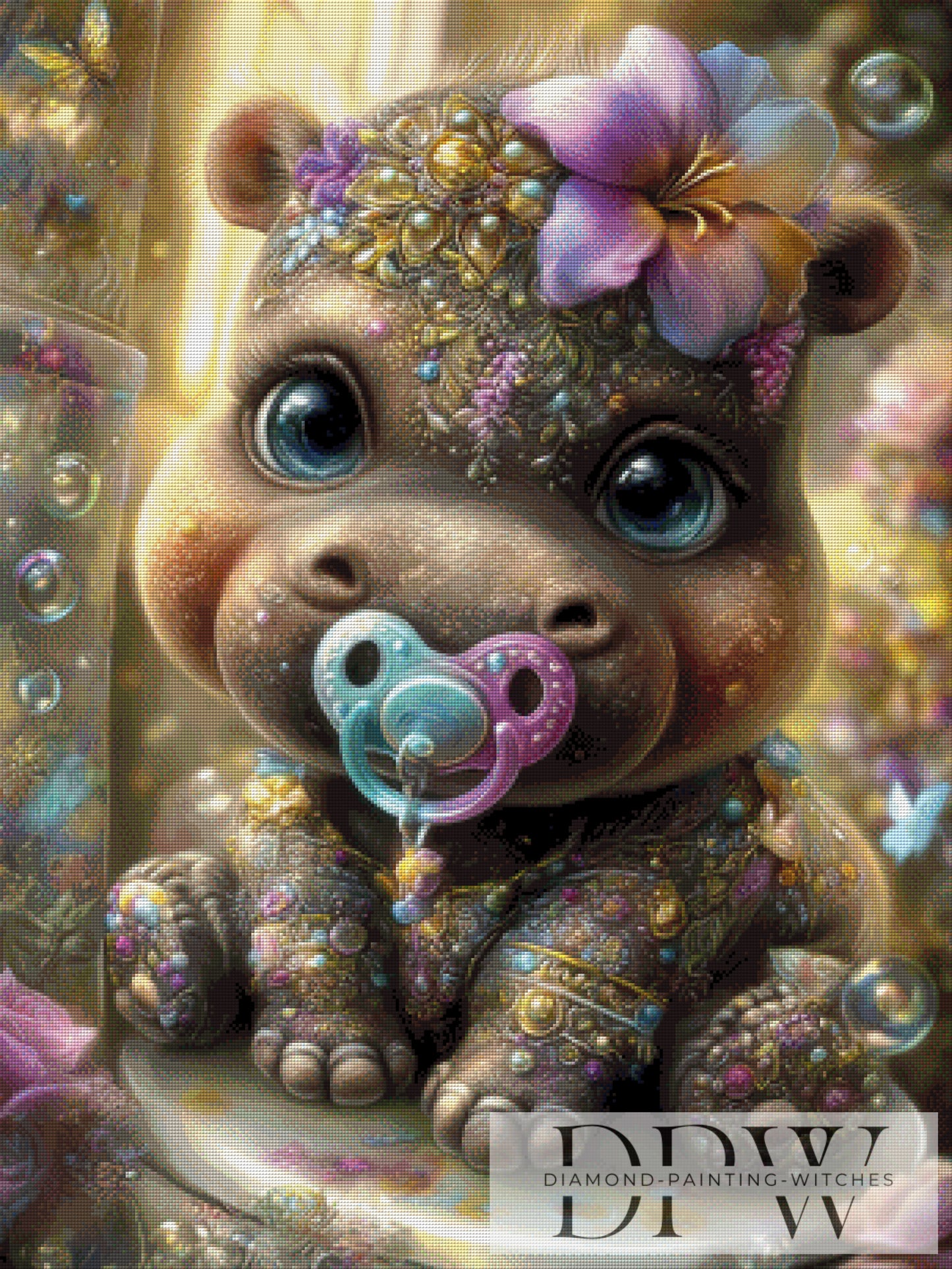 Nelly Nilpferd by Elly_A.I  75x100cm mit 260 Farben DPW-3100