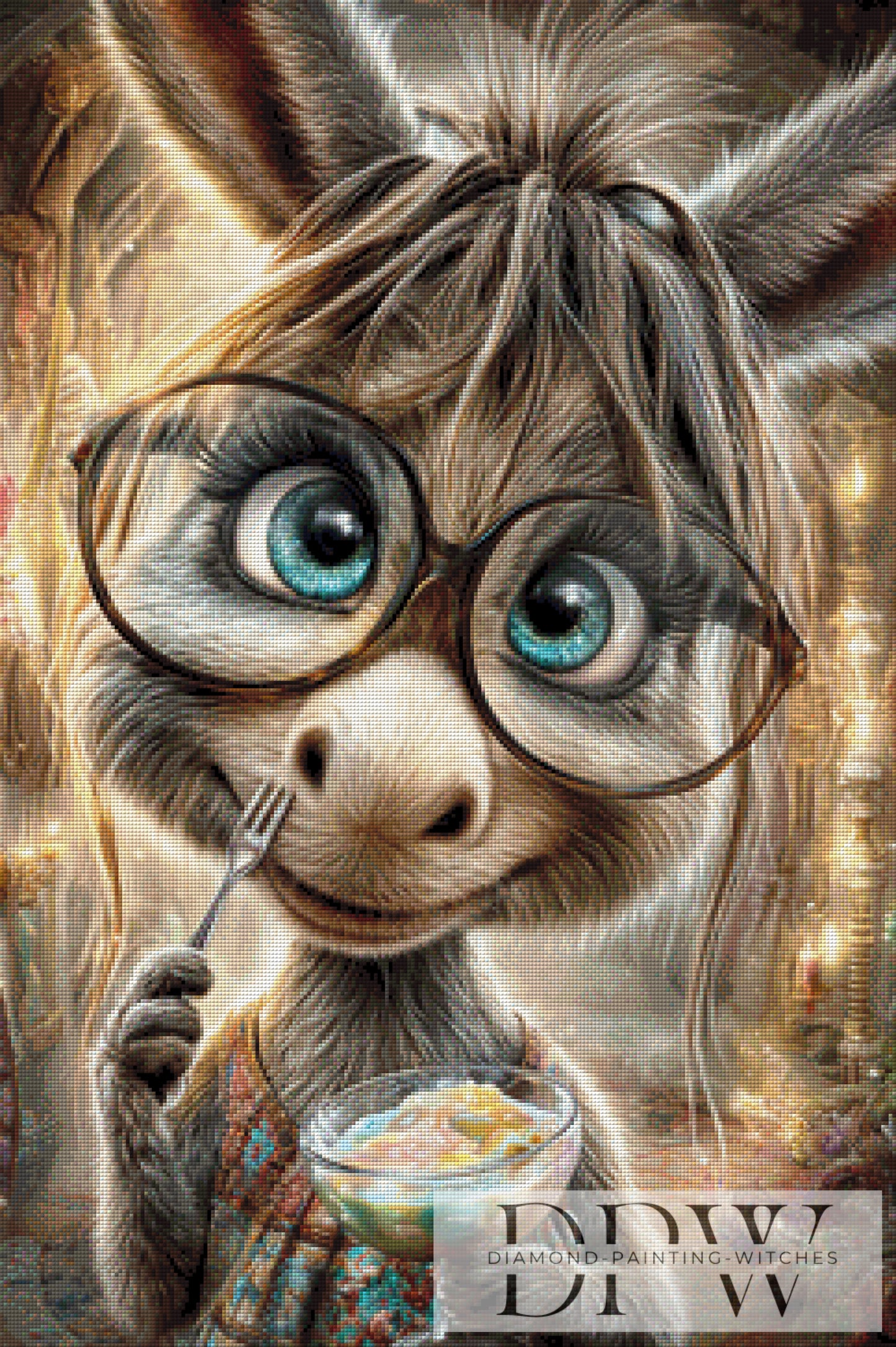 Pudding mit Gabel by Elly_A.I  60x90cm mit 210 Farben DPW-3110