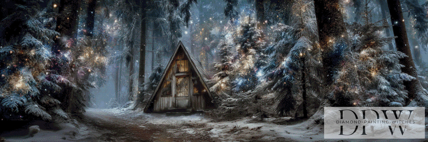 Zauberhütte im Märchenwald by theA.art 180x60cm mit 130 Farben DPW-3138