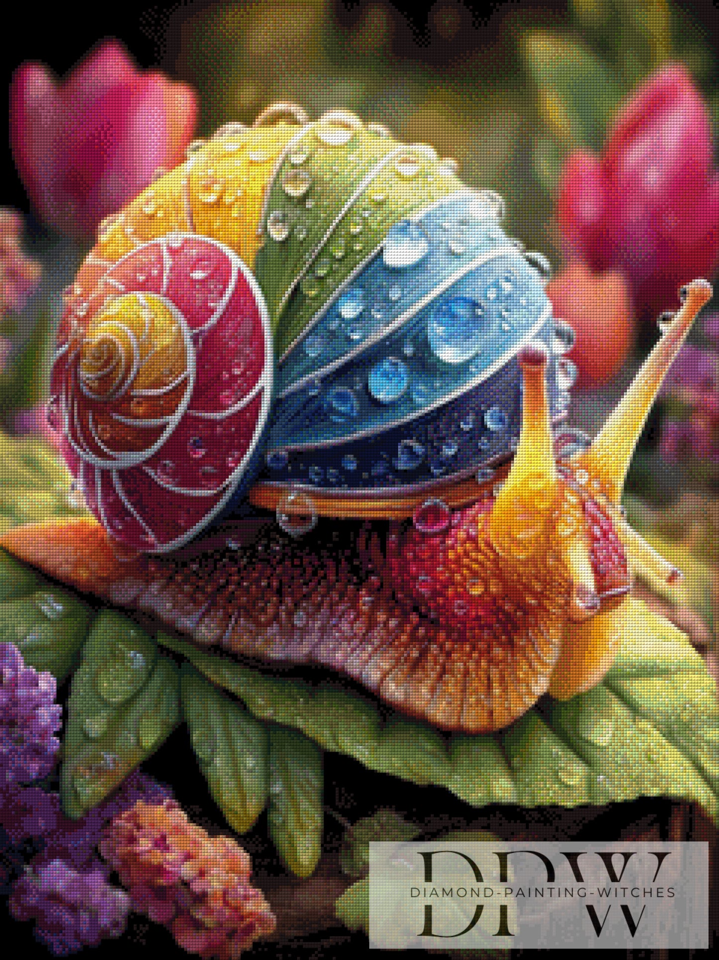 Regenbogen Schneckchen by QN 60x80cm mit 330 Farben DPW-3164