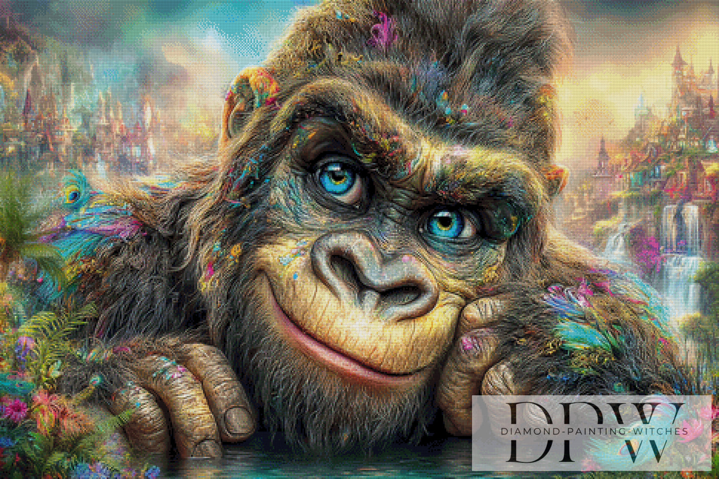 Gorilla Gerd by CreatiVart 120x80cm mit 350 Farben DPW-3174