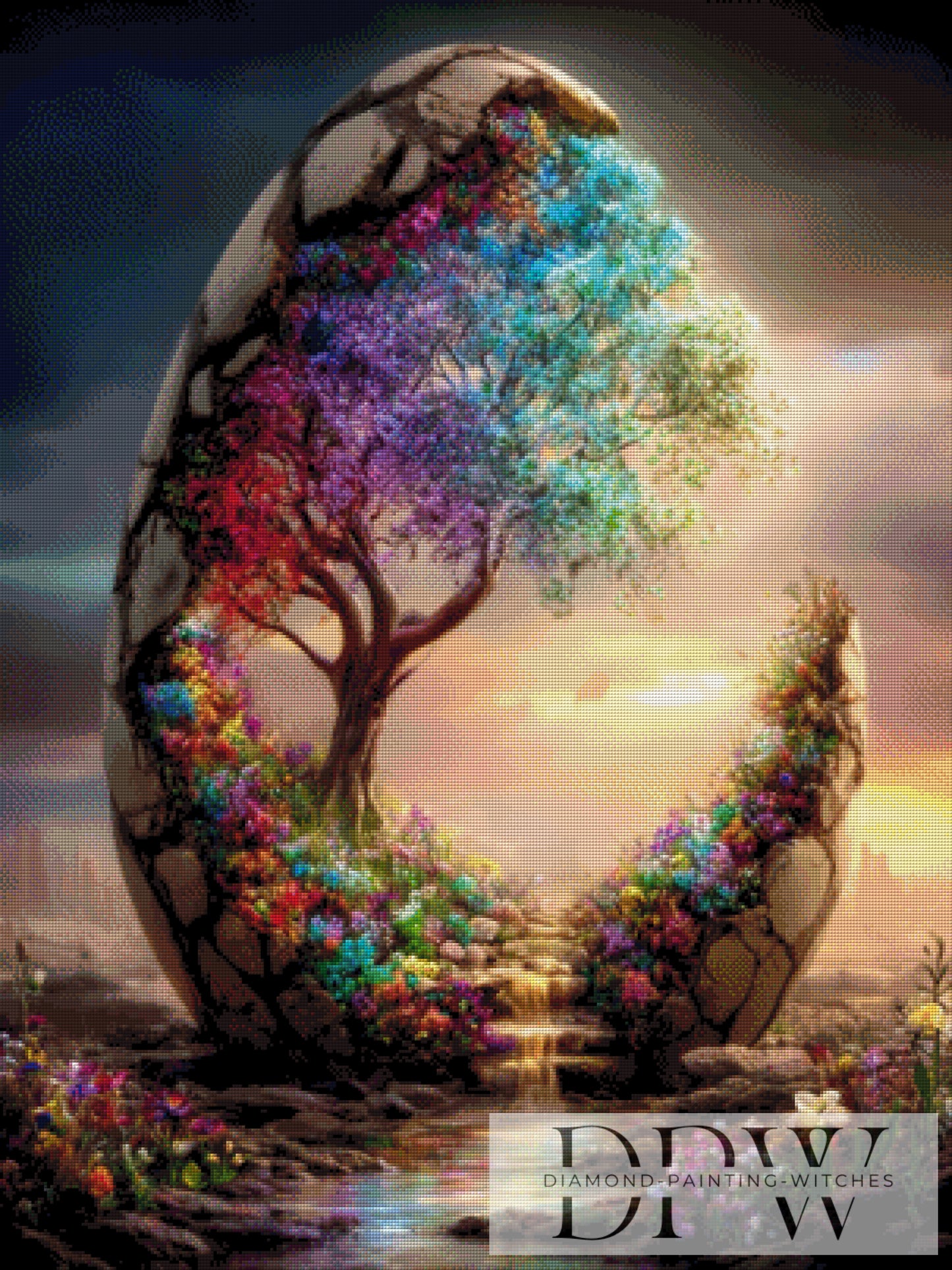 Magischer Baum by QN 75x100cm mit 330 Farben DPW-3194