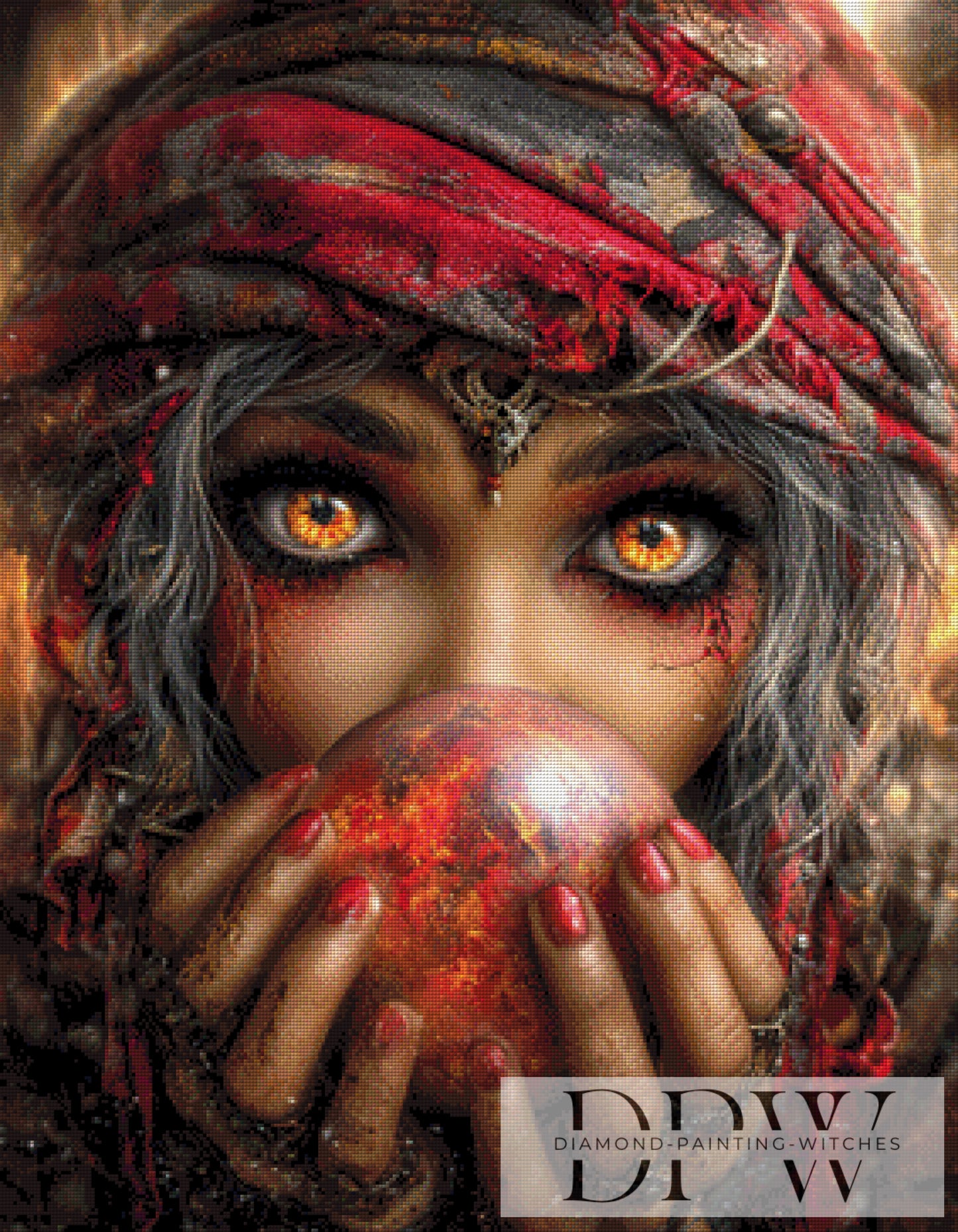 Red Fortune Teller by Casalla Vendetta 70x90cm mit 220 Farben DPW-3202