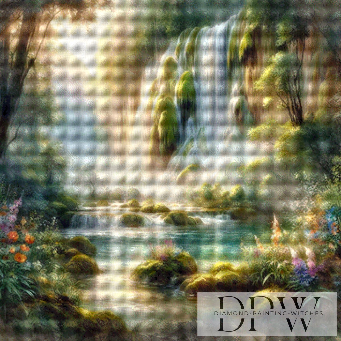 Wasserfall by CreatiVart 90x90cm mit 220 Farben DPW-3237