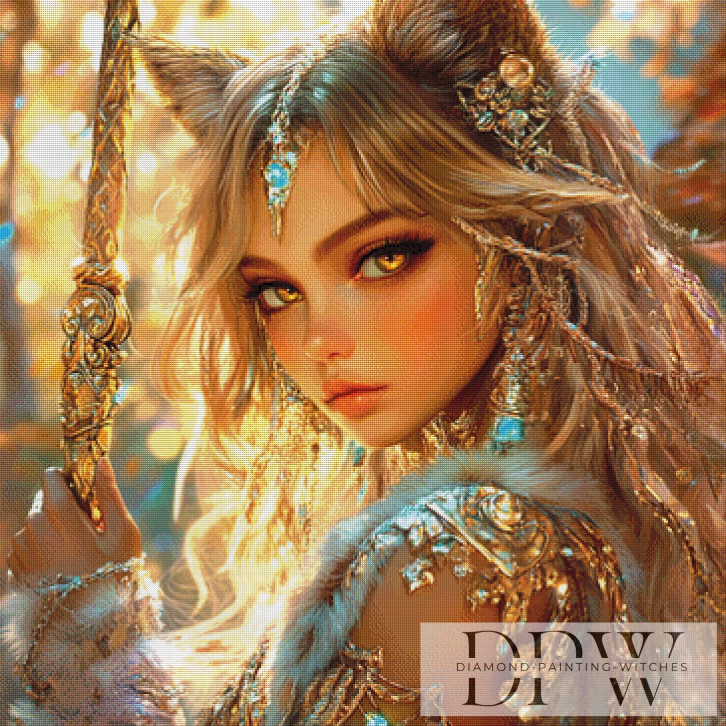 Cat Princess by Lisa Morgan 90x90cm mit 240 Farben DPW-3243