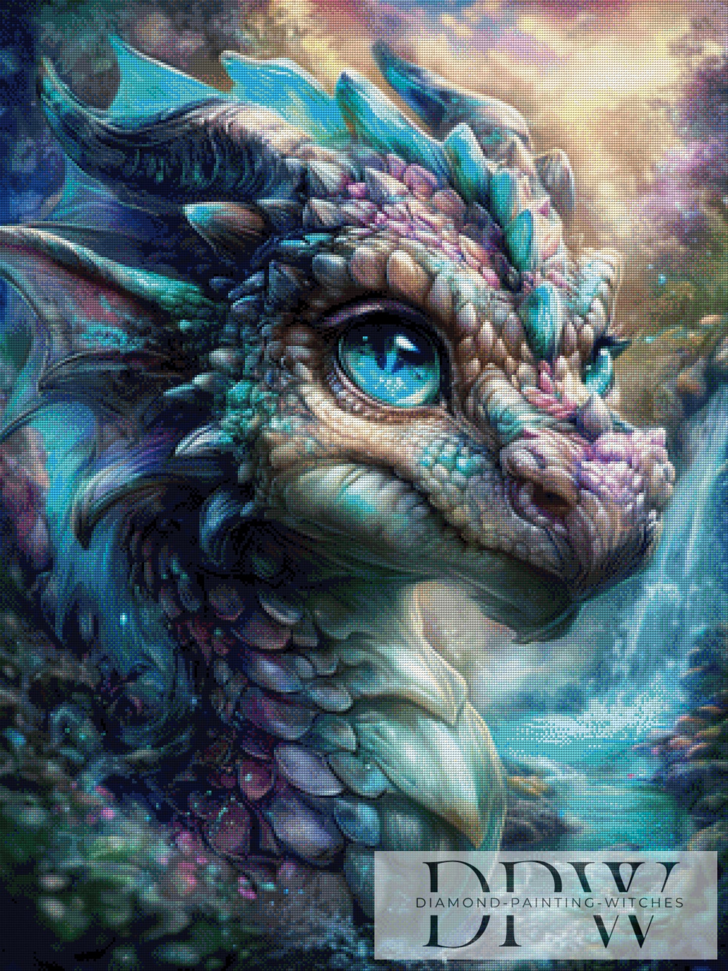 Wasserdrache by Sweet_Loco_AI 75x100cm mit 230 Farben DPW-3272