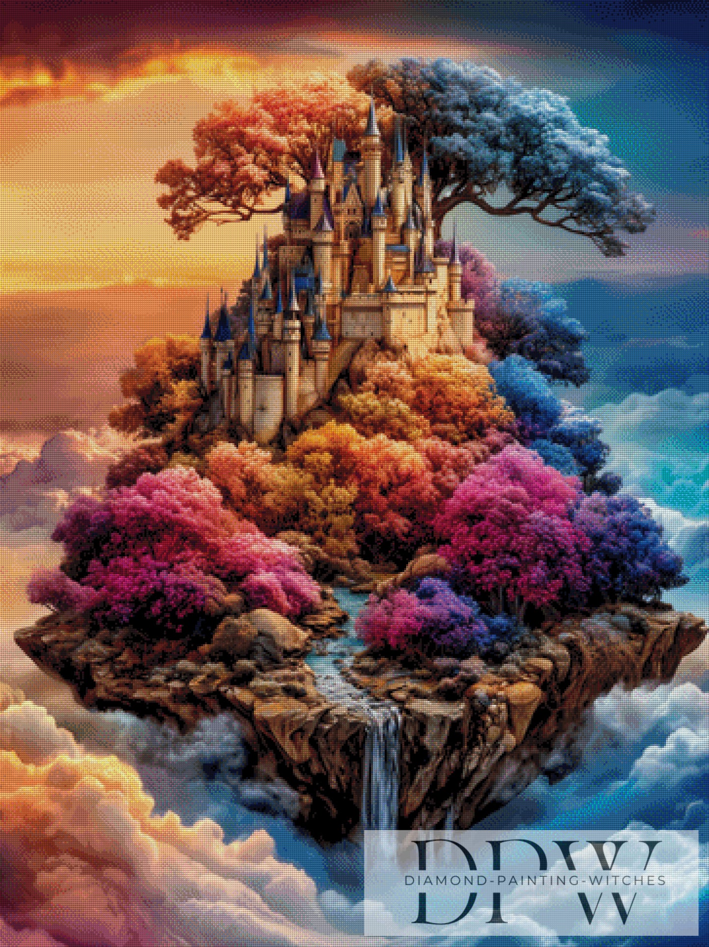 Schloss in den Wolken by QN 90x120cm mit 300 Farben DPW-3301