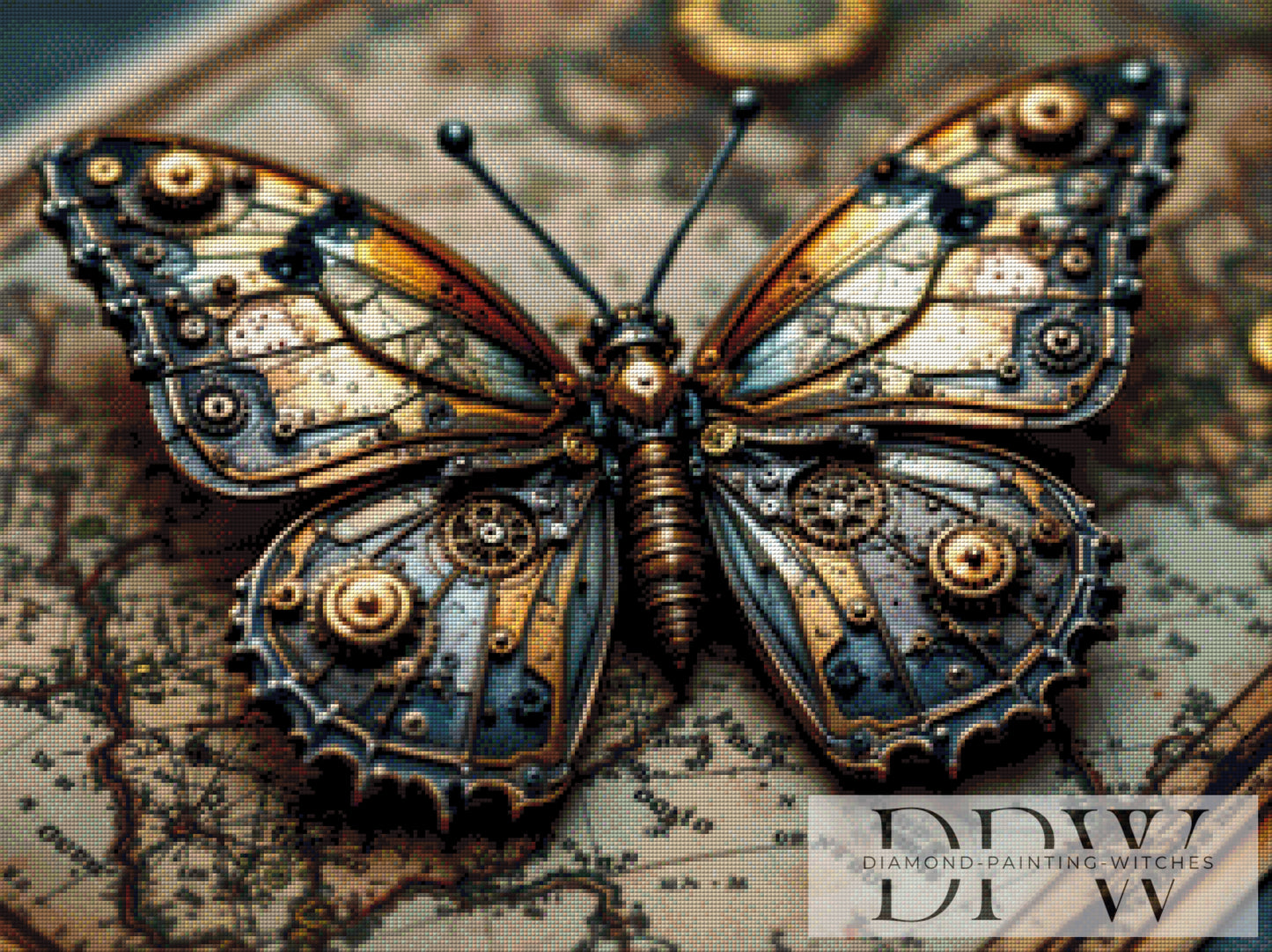 Steampunk Falter by QN 80x60cm mit 180 Farben DPW-3305