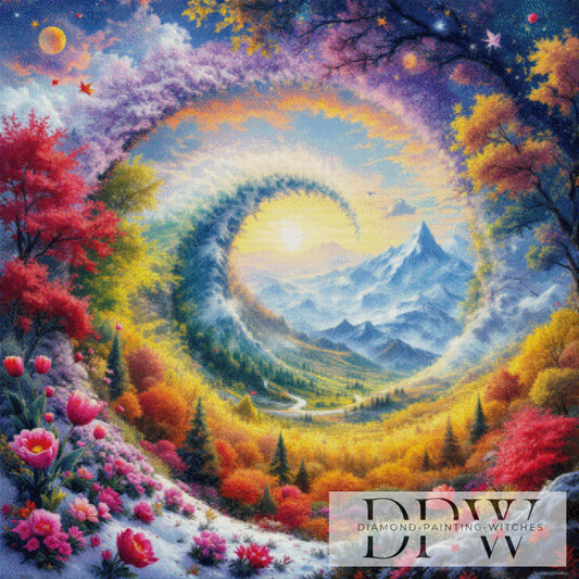 Zeitenstrom by QN 90x90cm mit 370 Farben DPW-3328