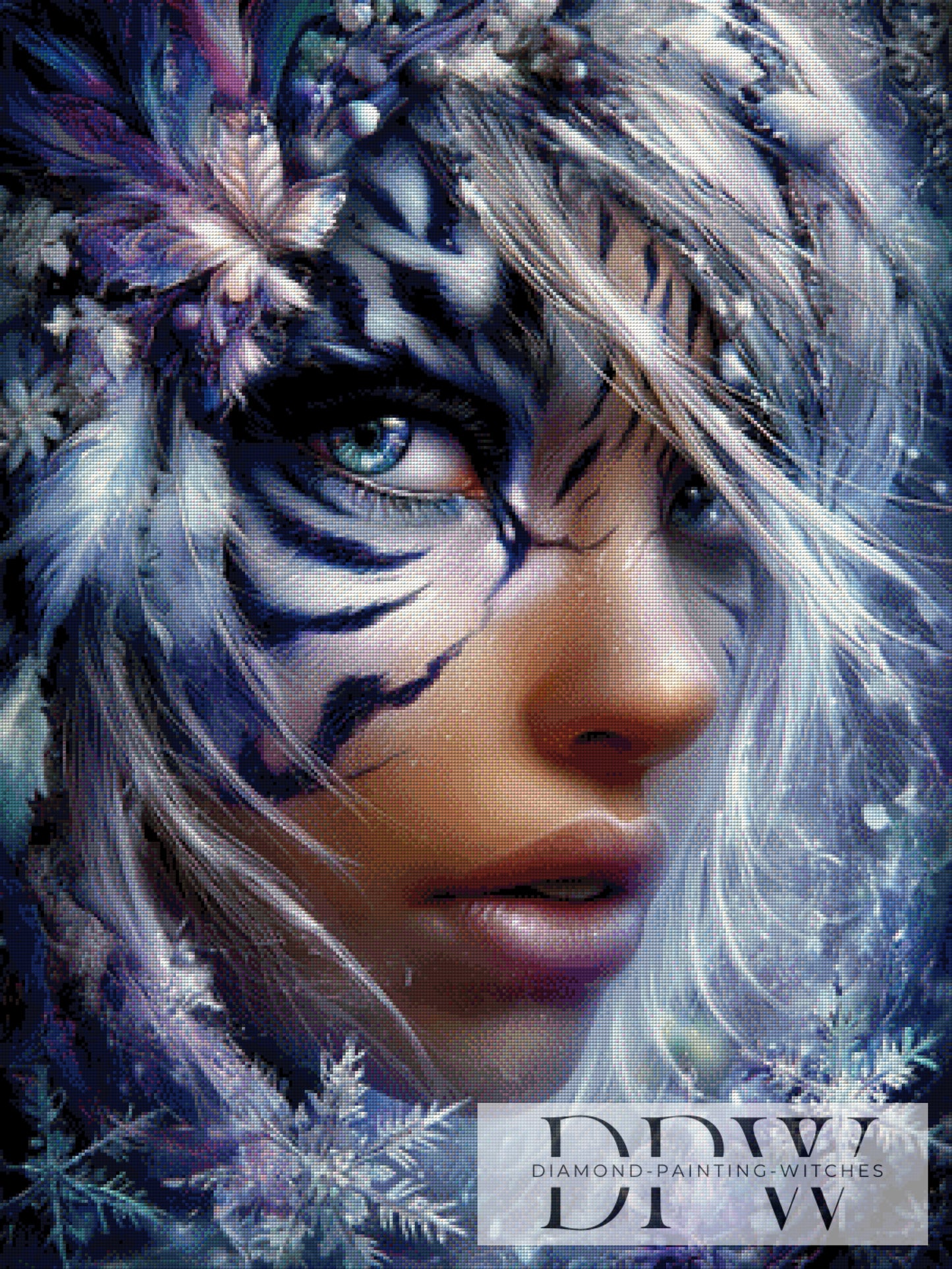 Tigerwoman by _sweet_loco_AI 75x100cm mit 170 Farben DPW-3344