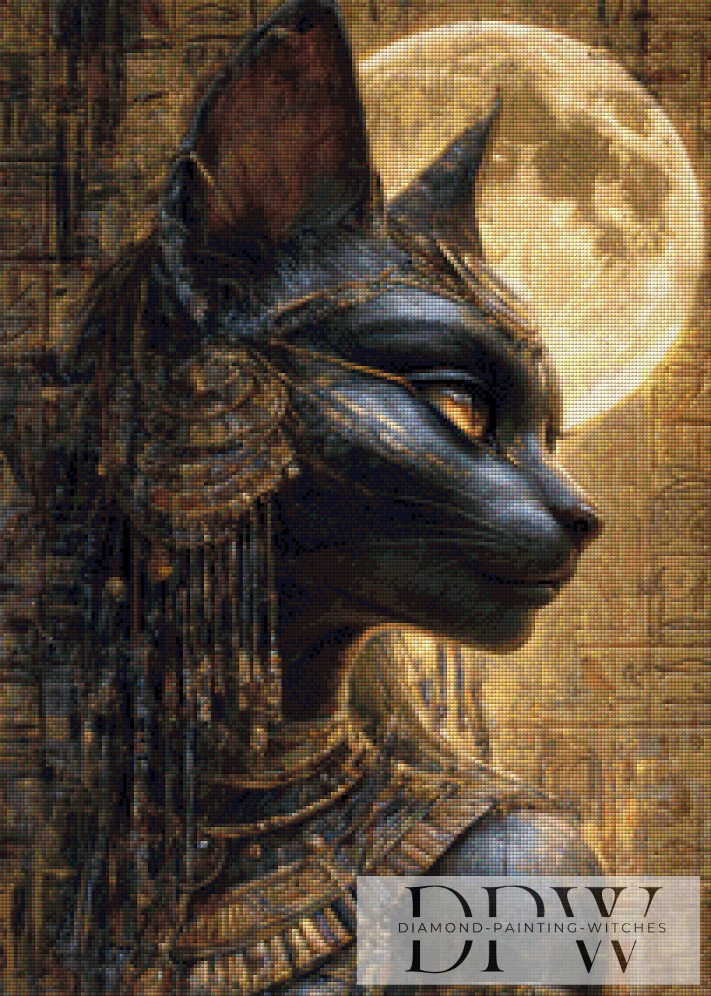 Black Sphinx by Elly_A.I  50x70cm mit 115 Farben DPW-3375