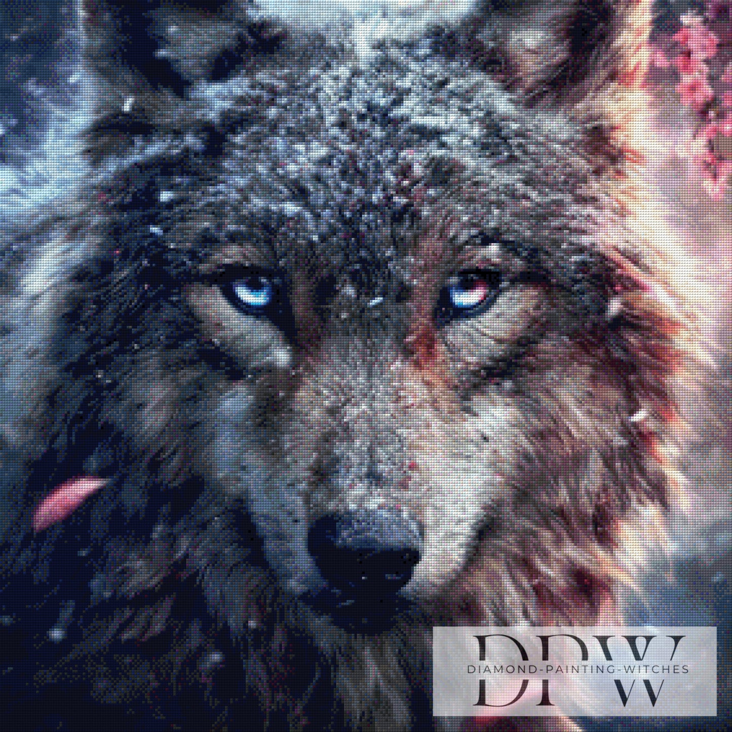 Wolfsblick by ellufija 70x70cm mit 150 Farben DPW-3381