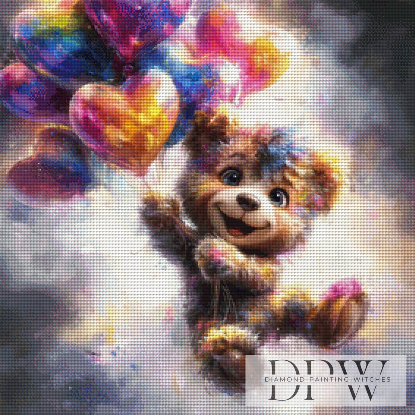 Flying Teddy by ellufija 70x70cm mit 270 Farben DPW-3399