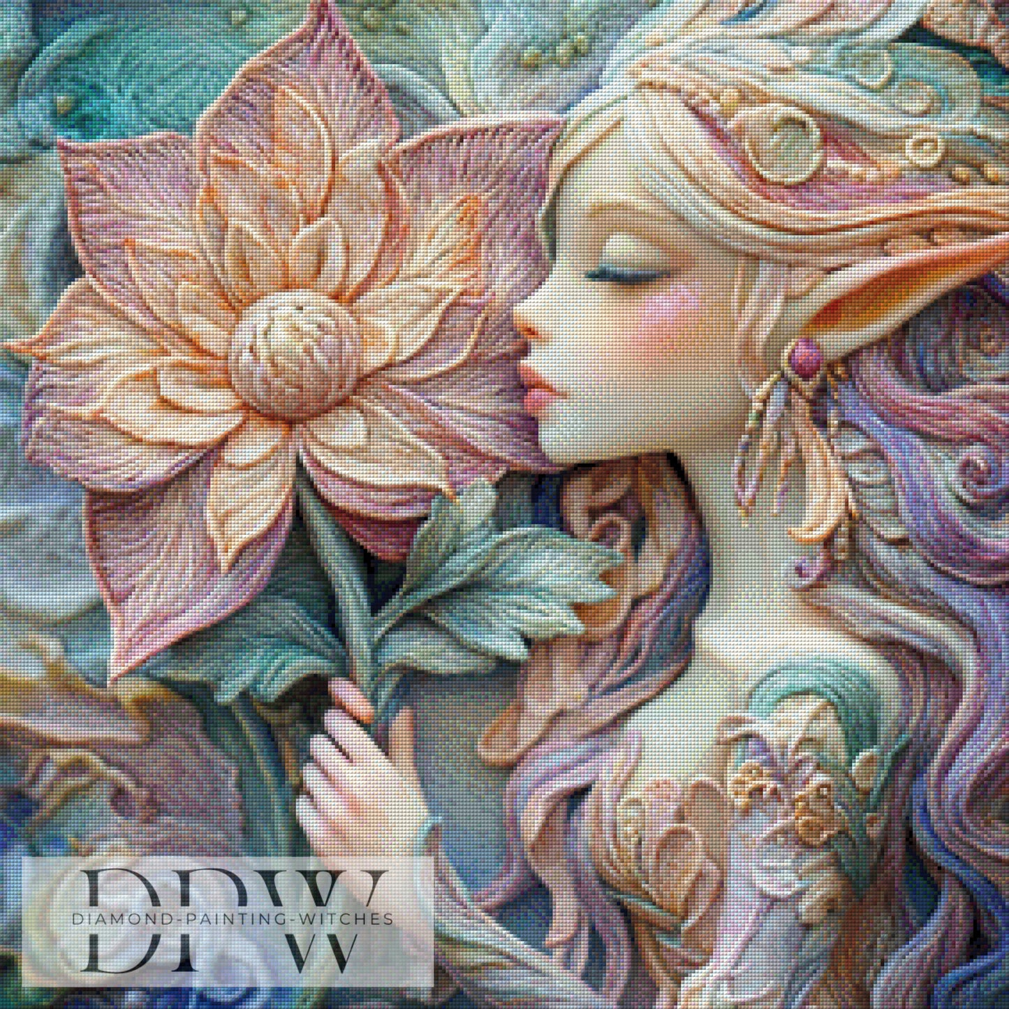 Elfenschlaf by Elly_A.I, 70x70cm mit 260 Farben DPW-3403