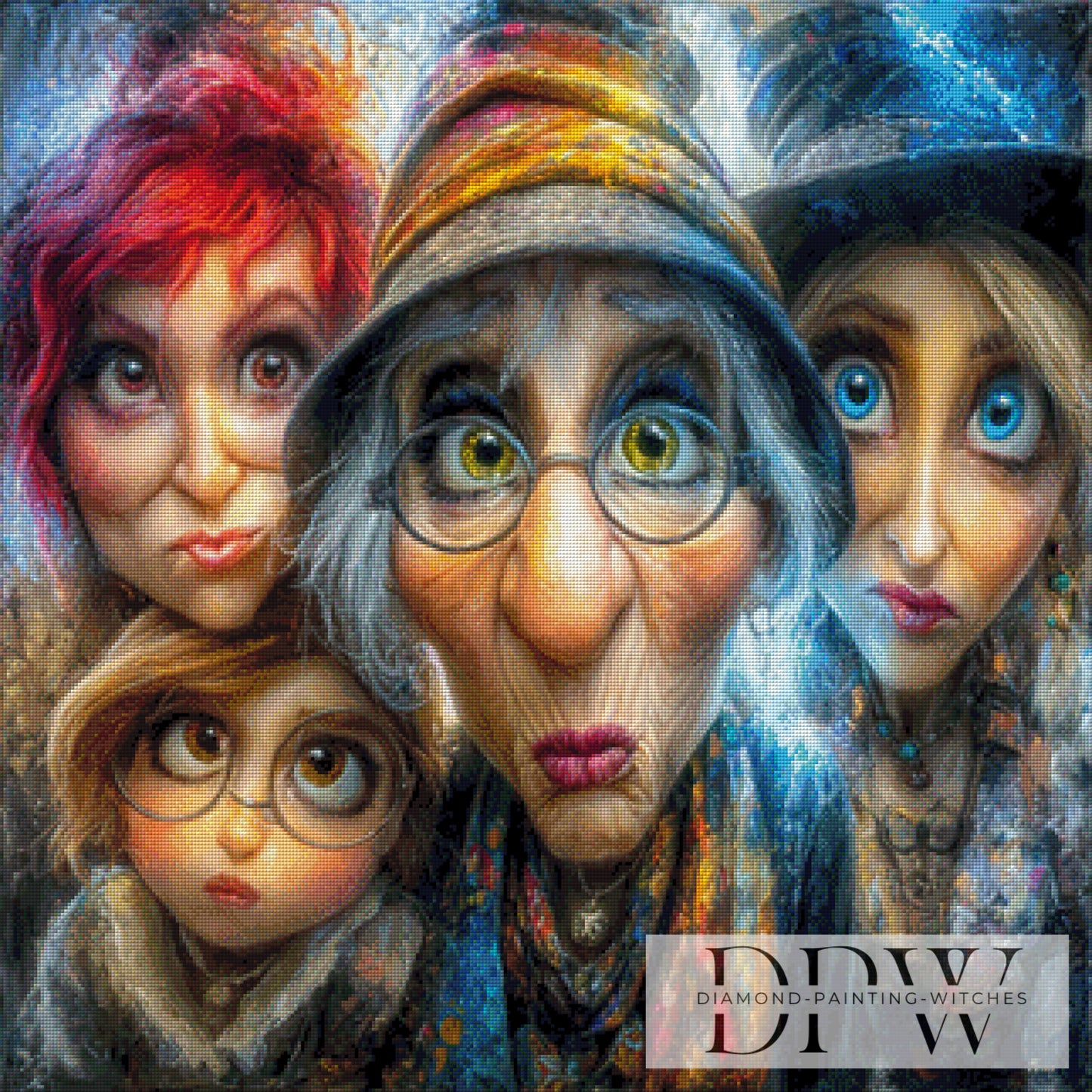 Komische Tanten by Casalla Vendetta 80x80cm mit 340 Farben DPW-3426