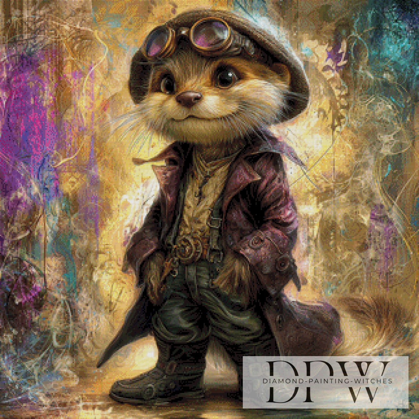 Steampunk Otter by Casalla Vendetta 80x80cm mit 240 Farben DPW-3431