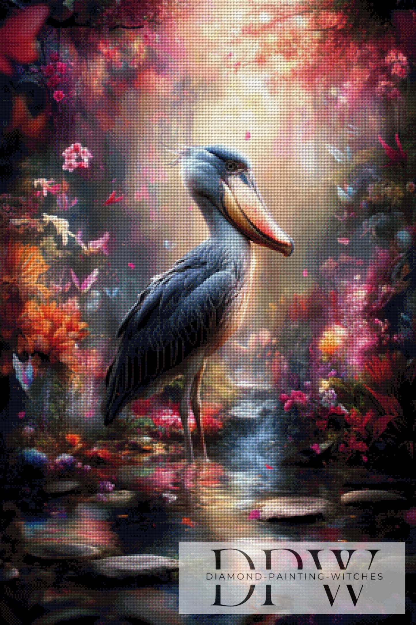 Schuhschnabel II by ellufija 70x105cm mit 290 Farben DPW-3436