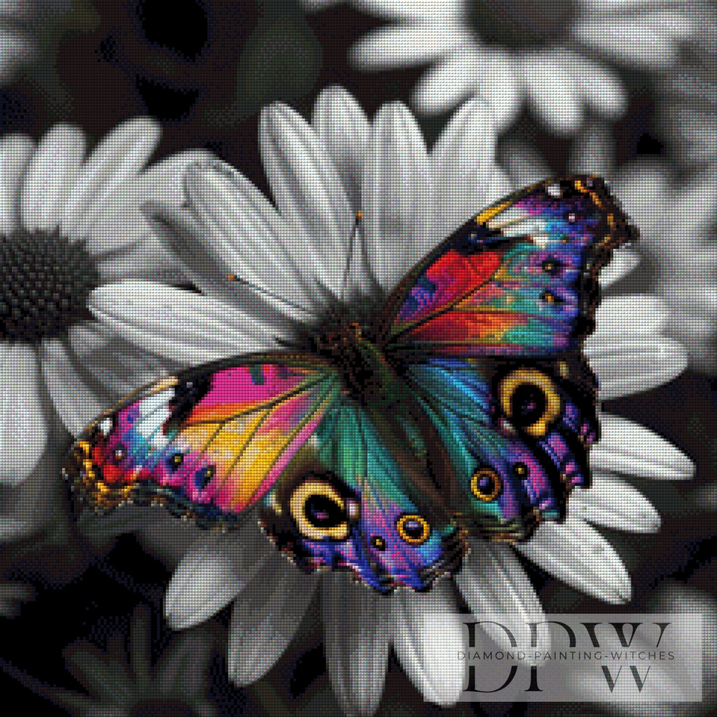 Bunter Schmetterling by theA.art 60x60cm mit 200 Farben DPW-343