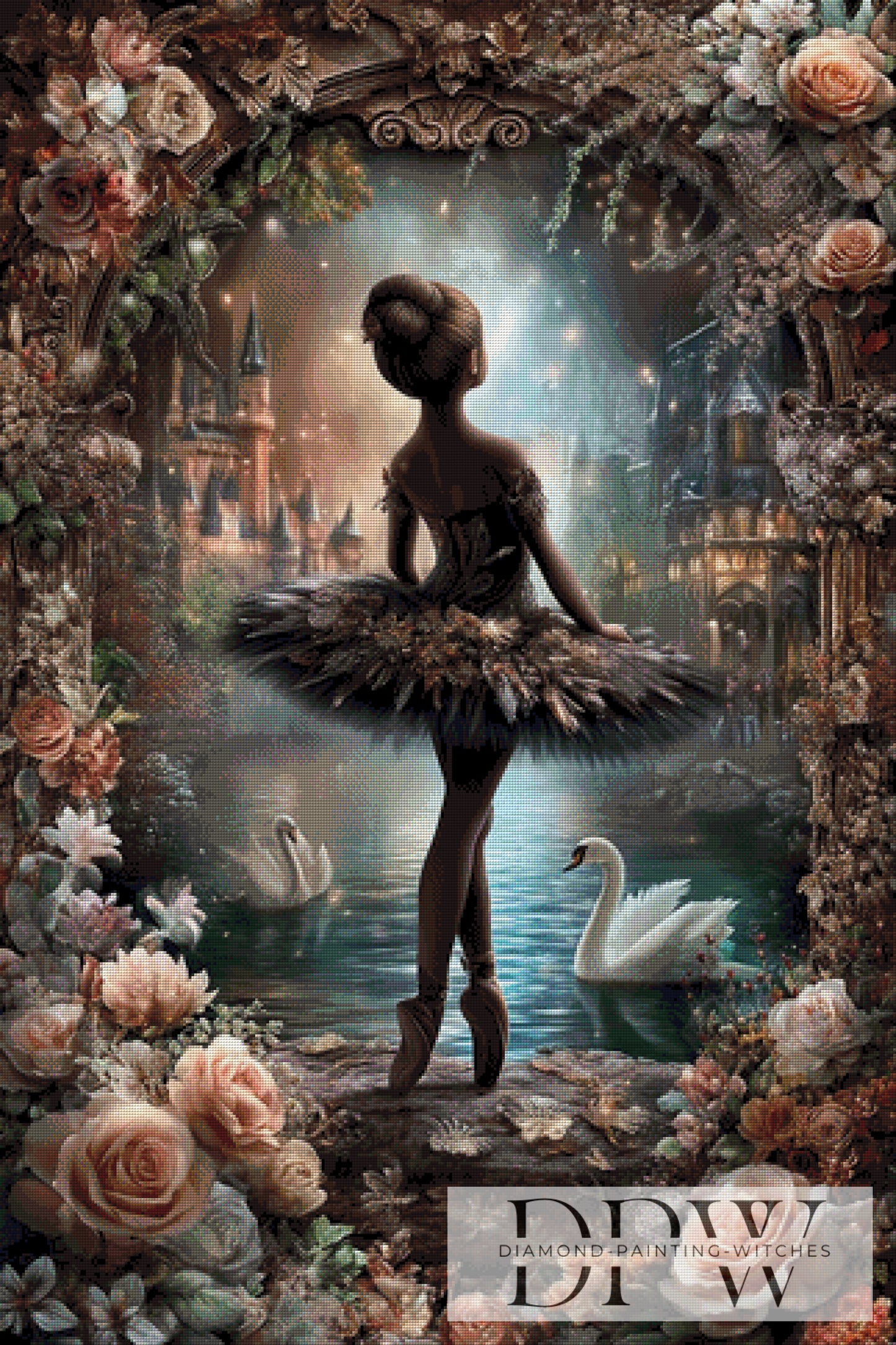 Vintage Ballerina by ellufija 80x120cm mit 190 Farben DPW-3464