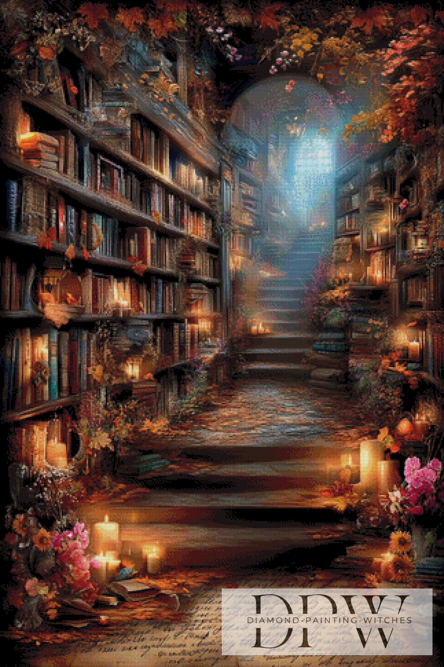 Vintage Gewölbe des Wissens by ellufija 80x120cm mit 250 Farben DPW-3472