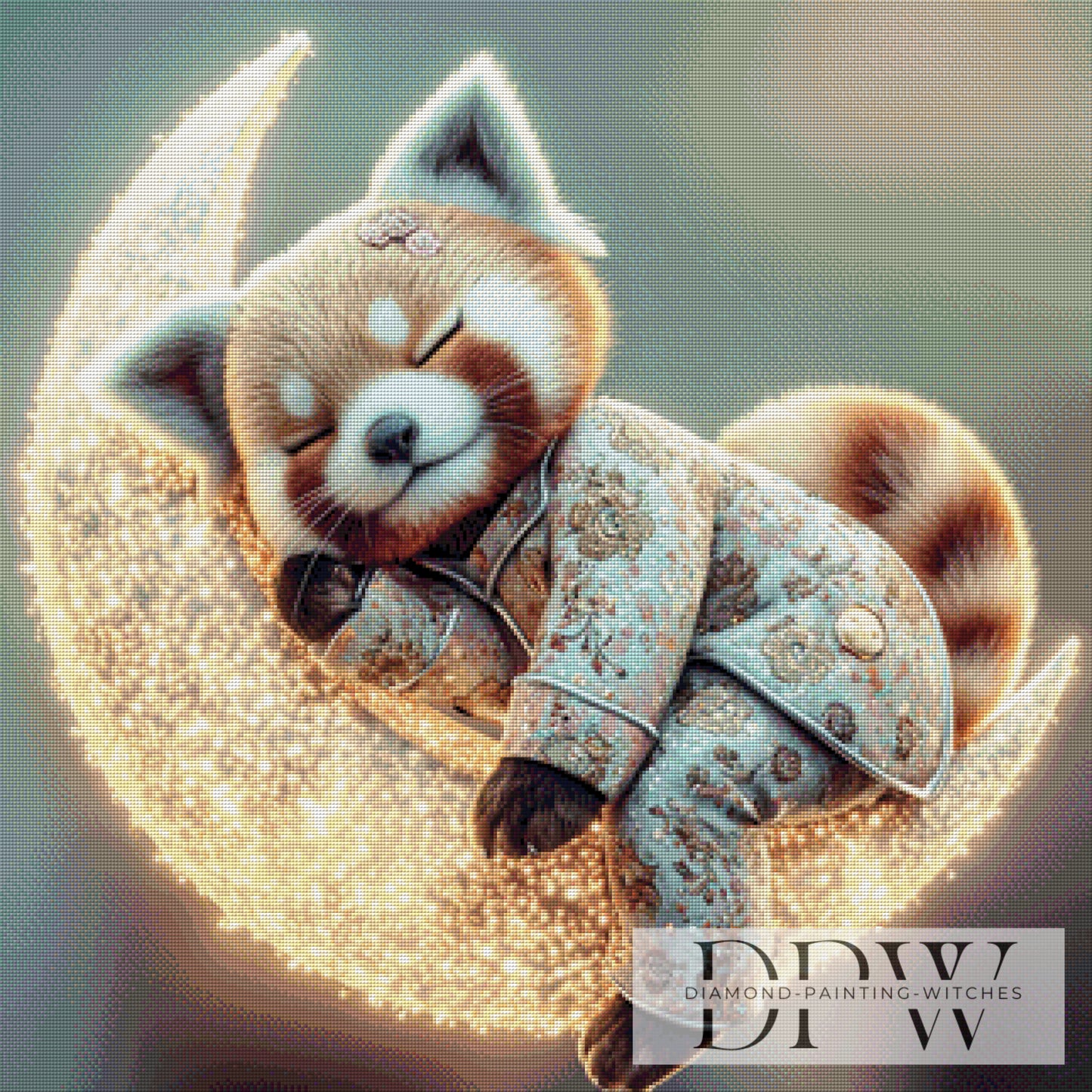 Sleeping Panda by Lisa Morgan 80x80cm mit 150 Farben DPW-3474