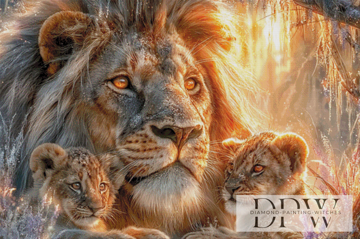 Löwenfamilie by Casalla Vendetta 120x80cm mit 200 Farben DPW-3500