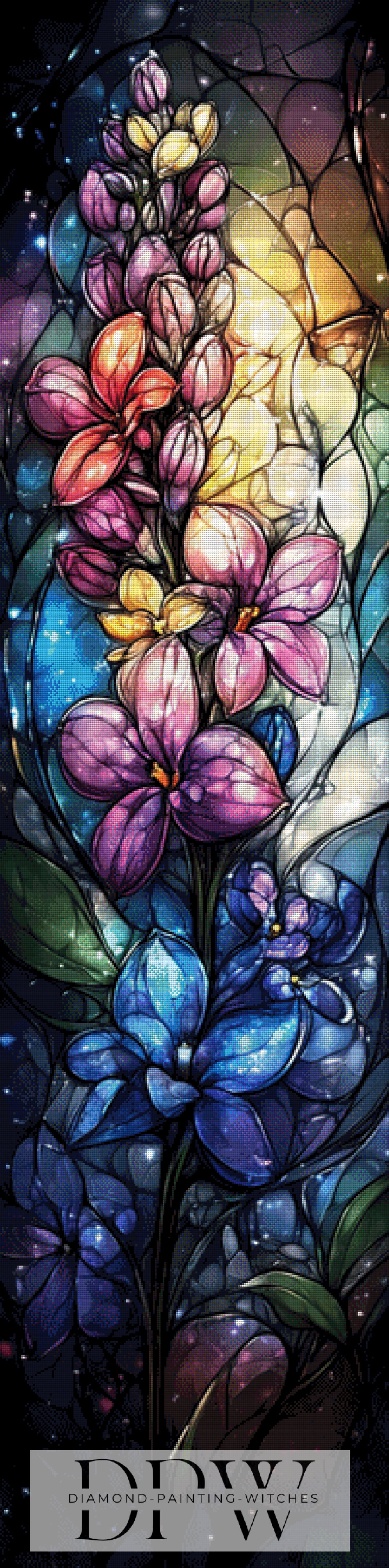 Stained Blossoms by Pixxel Pics 50x200cm mit 370 Farben DPW-3523