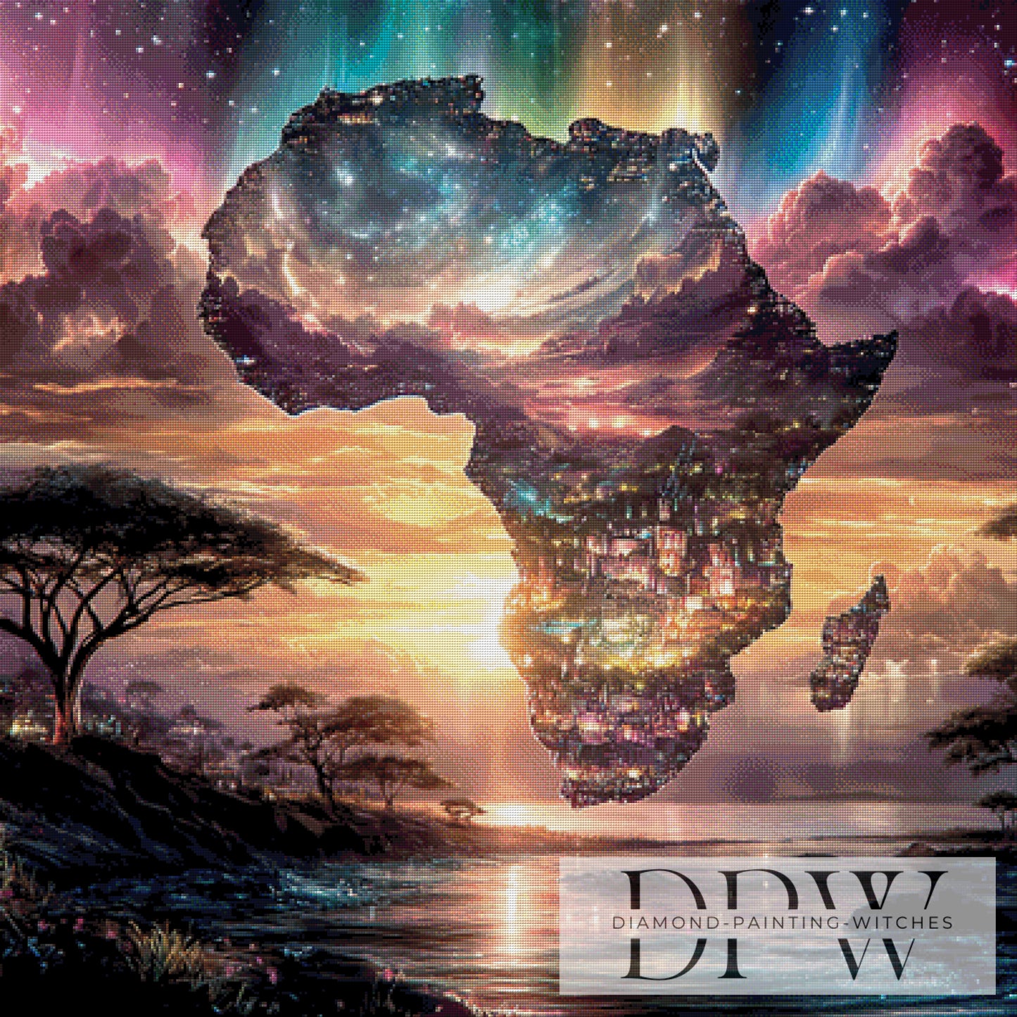 Afrkanische Sehnsucht by ellufija 100x100cm mit 300 Farben DPW-3544