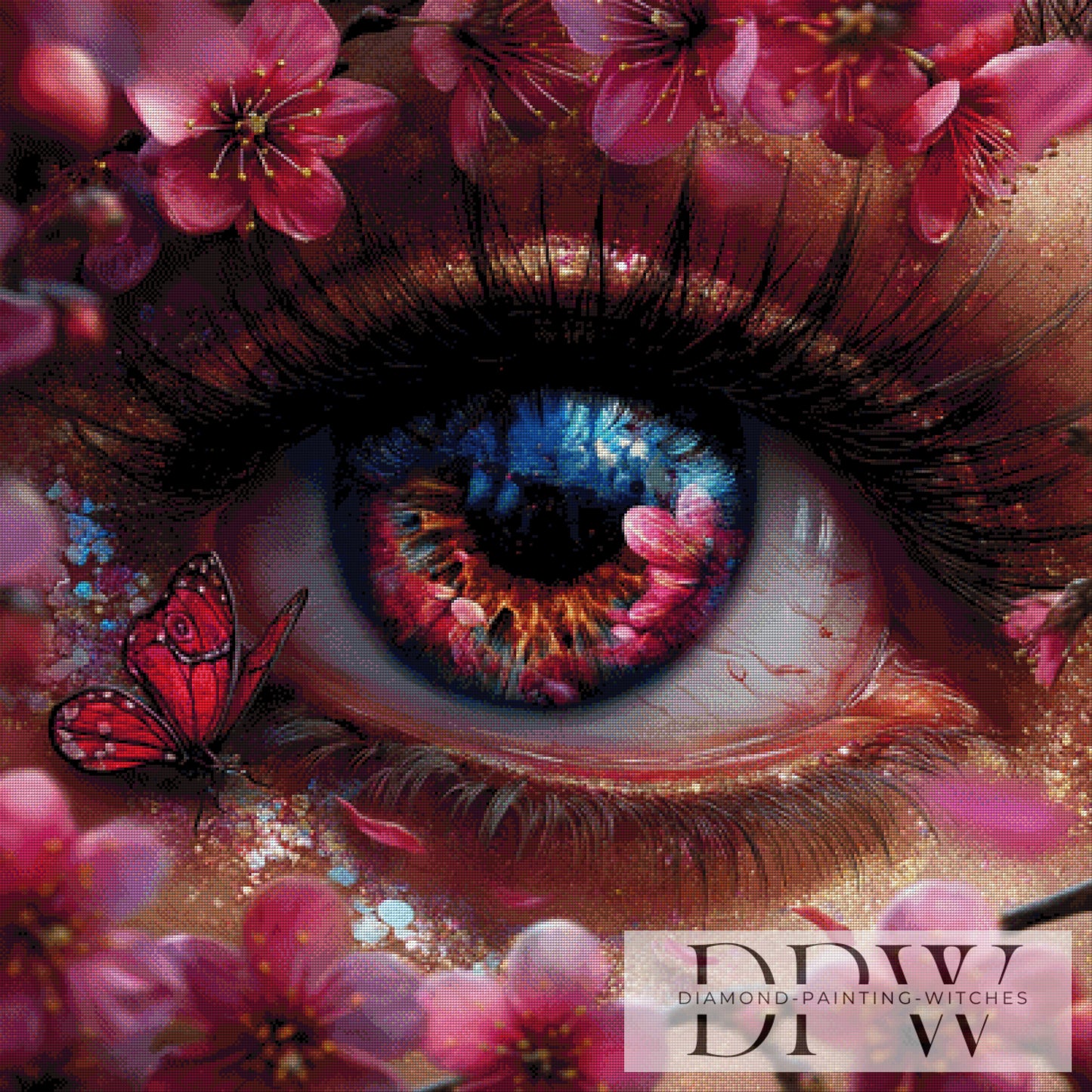 The blossom eye by ellufija 100x100cm mit 260 Farben DPW-3548