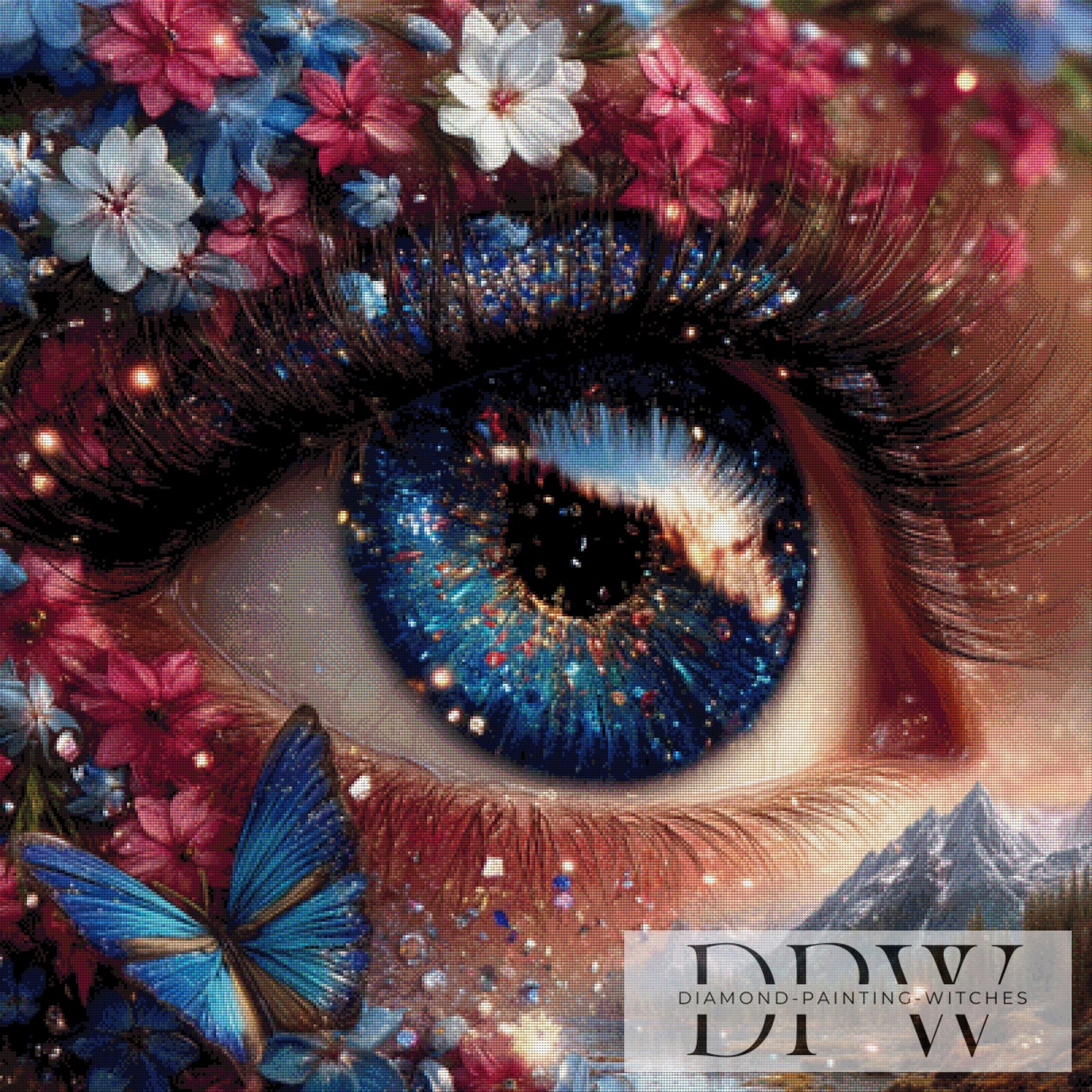 The frosted eye by ellufija 100x100cm mit 290 Farben DPW-3552